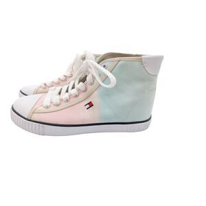 Tommy Hilfiger Women Hi-Top Canvas Pastel Tie-Dye Sneakers Multicolor Size 8